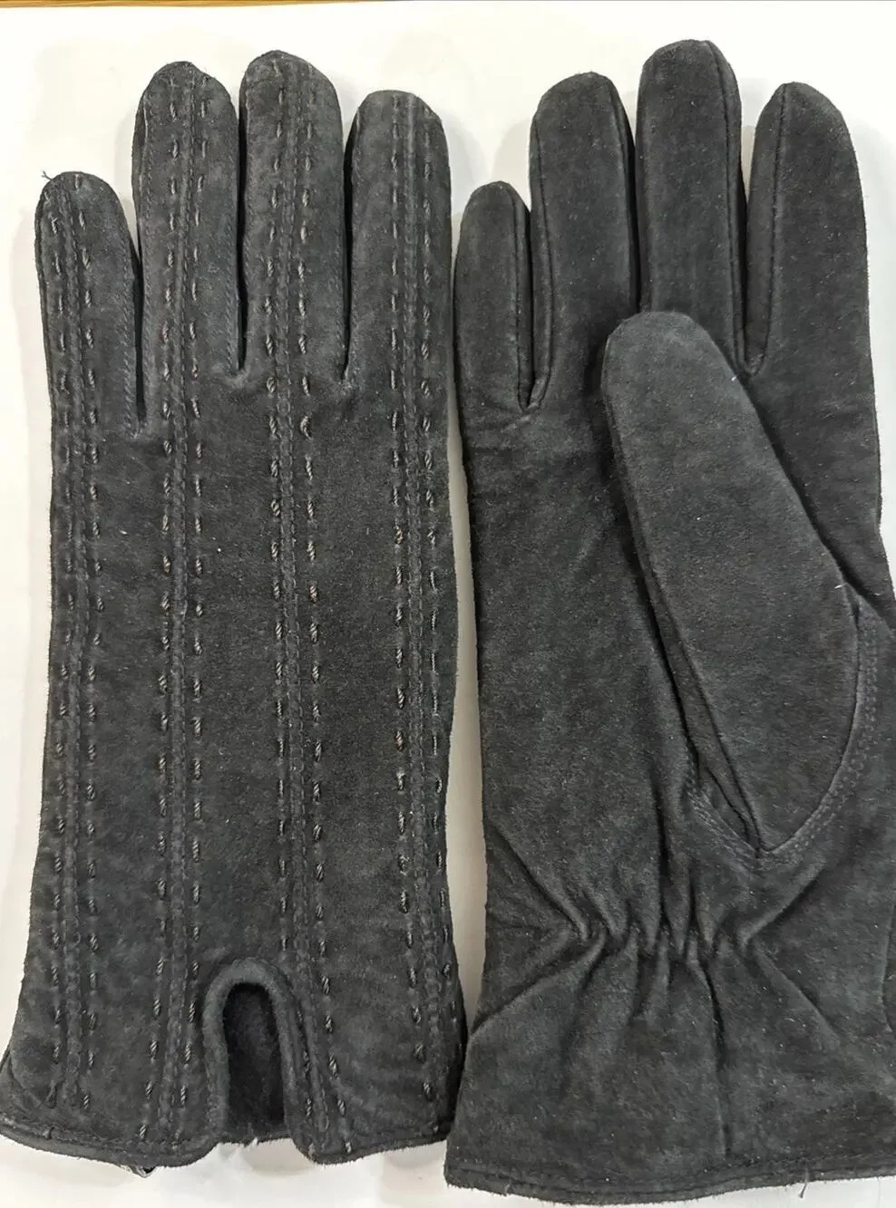 Vintage Thermolite Gloves Womens S Black Leather Suede Insulated Driving Casual
